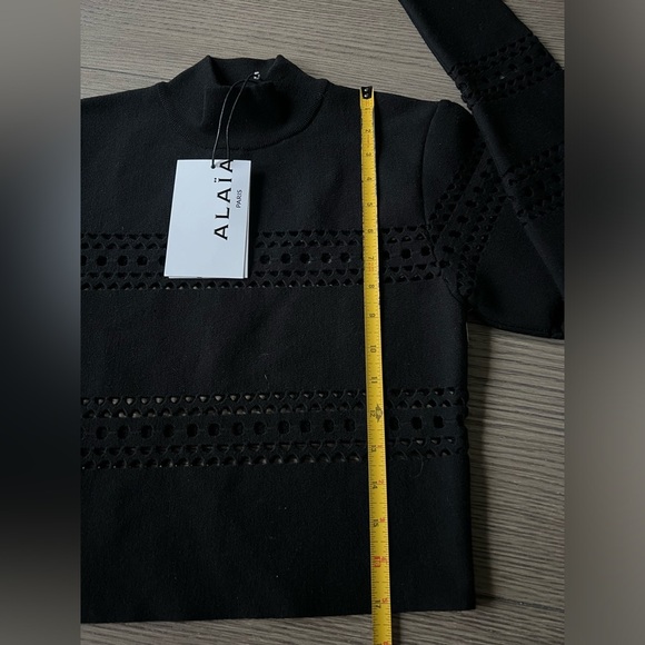 ALAÏA Vienne Wool-Blend Sweater in Black US 4 FR 36 NWT 2460$ - Picture 9 of 12